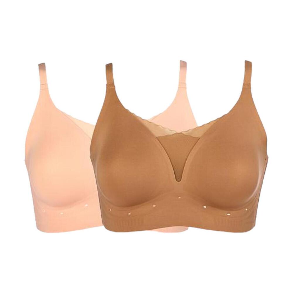 Rhonda Shear 2pk Breathable Gel Support Bra Sienna/Pink Beige -